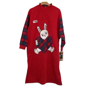 Vintage Yikes Loungewear 4 Nappin'‎ & Yappin' Sweater Nightgown Dress One Size